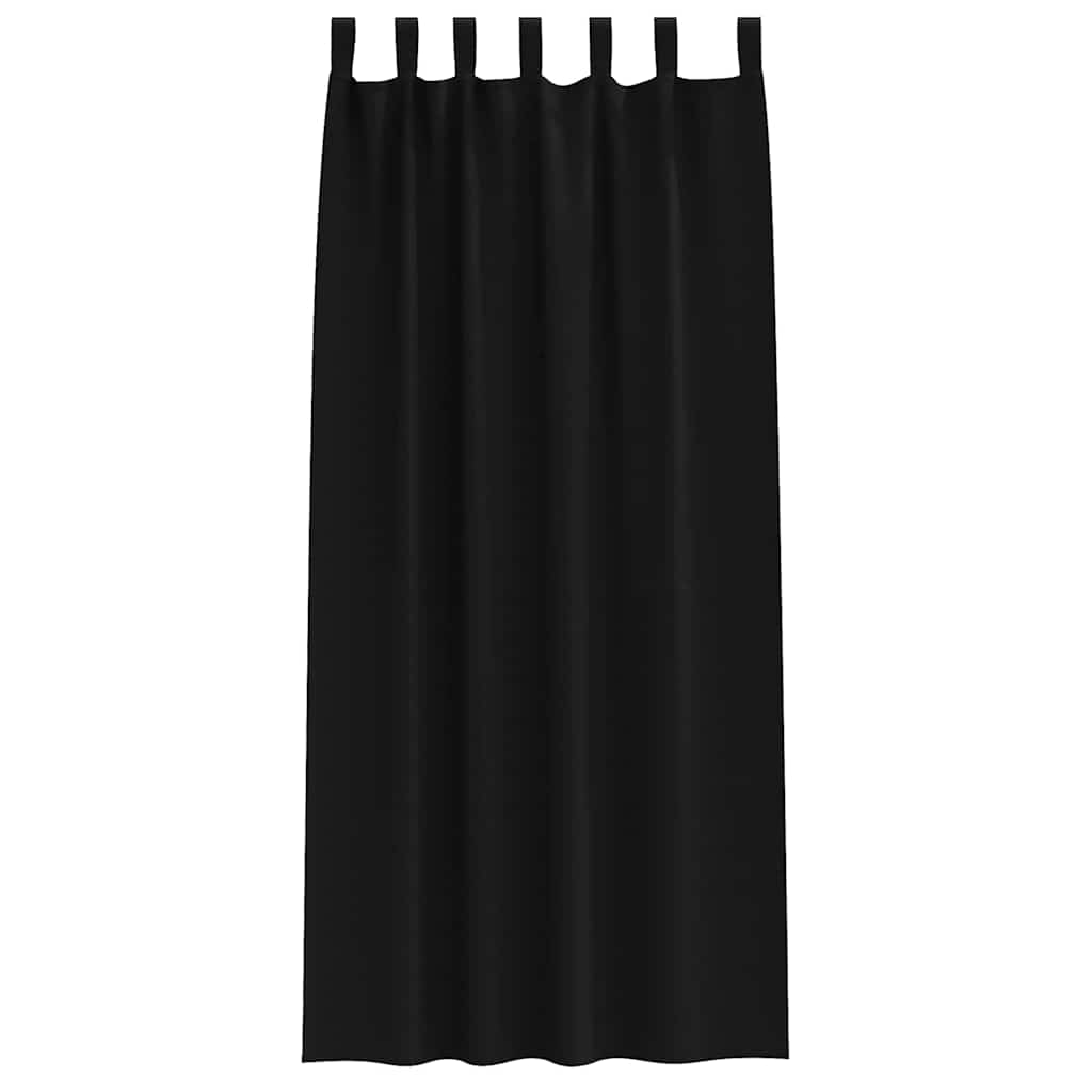 Zwart-out Gordijnen met Ringen 2 pcs Zwart 225 x 140 cm is nu te koop bij PeponiXL, paradijselijk wonen!