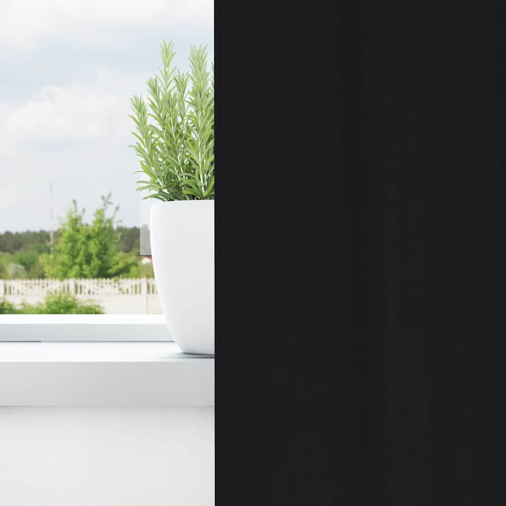 Zwart-out Gordijnen met Ringen 2 pcs Zwart 245 x 140 cm is nu te koop bij PeponiXL, paradijselijk wonen!