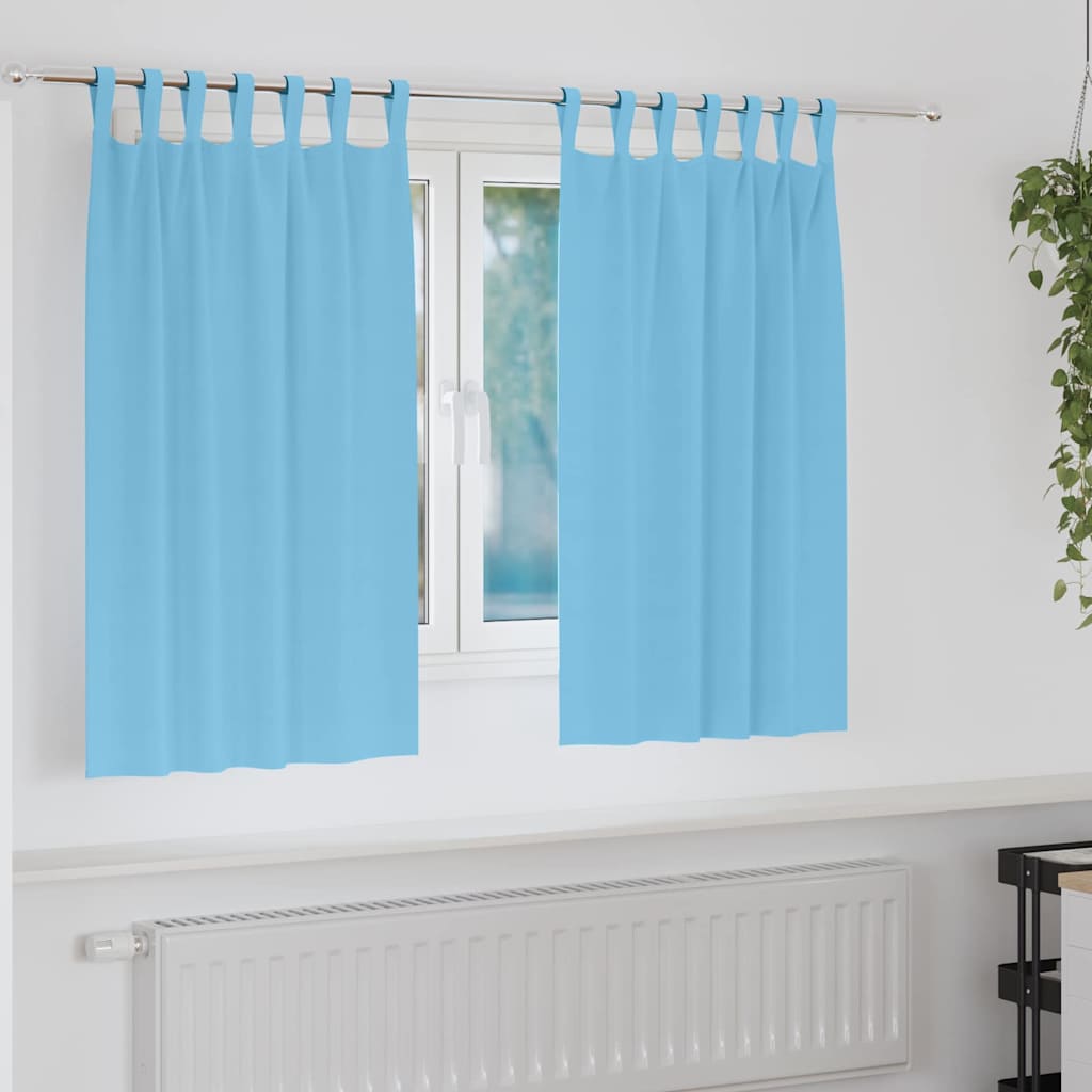 Zwart-out Gordijnen met Ringen 2 pcs Lichtblauw 140 x 140 cm is nu te koop bij PeponiXL, paradijselijk wonen!