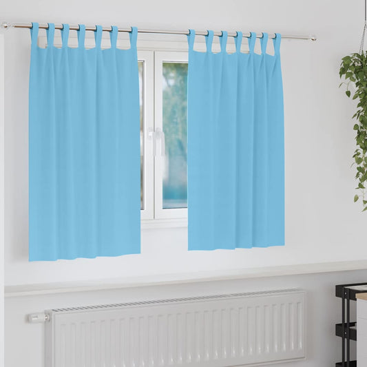 Zwart-out Gordijnen met Ringen 2 pcs Lichtblauw 140 x 140 cm is nu te koop bij PeponiXL, paradijselijk wonen!