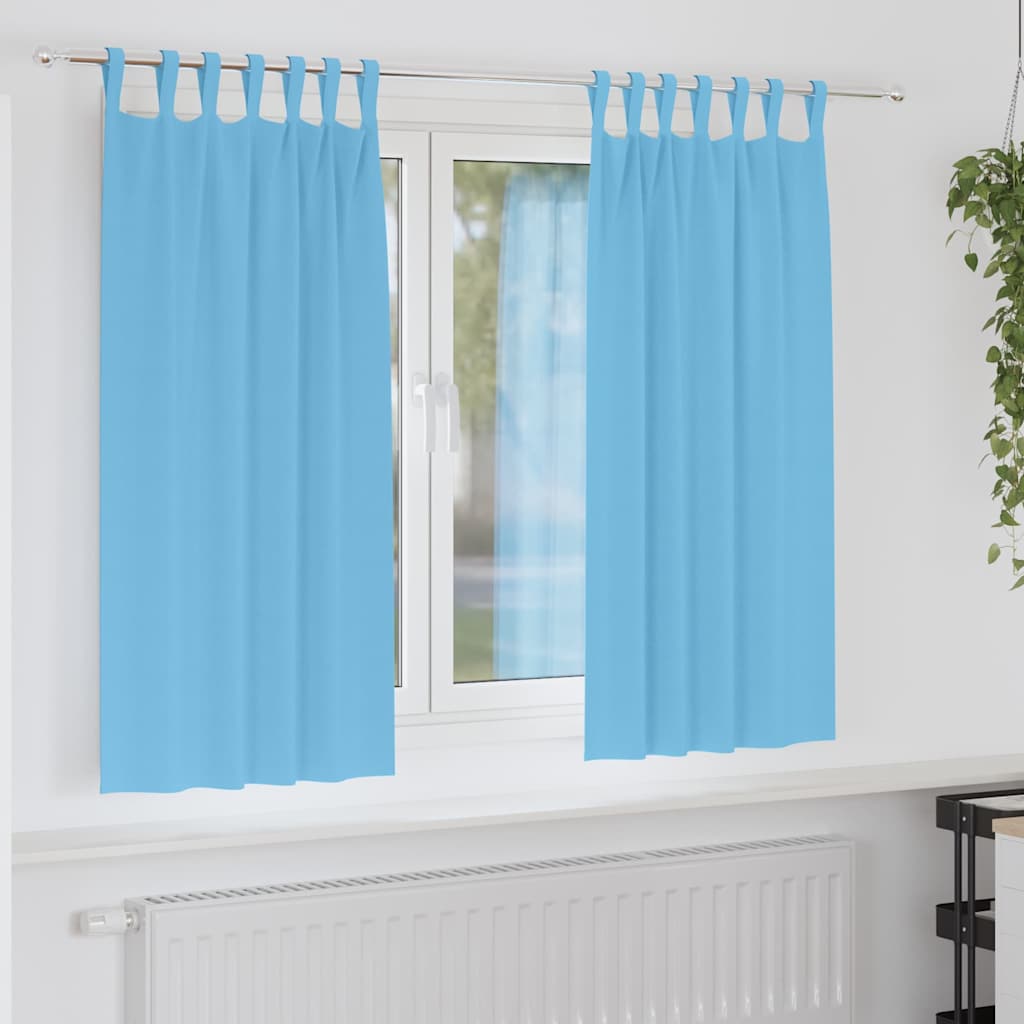 Zwart-out Gordijnen met Ringen 2 pcs Lichtblauw 175 x 140 cm is nu te koop bij PeponiXL, paradijselijk wonen!