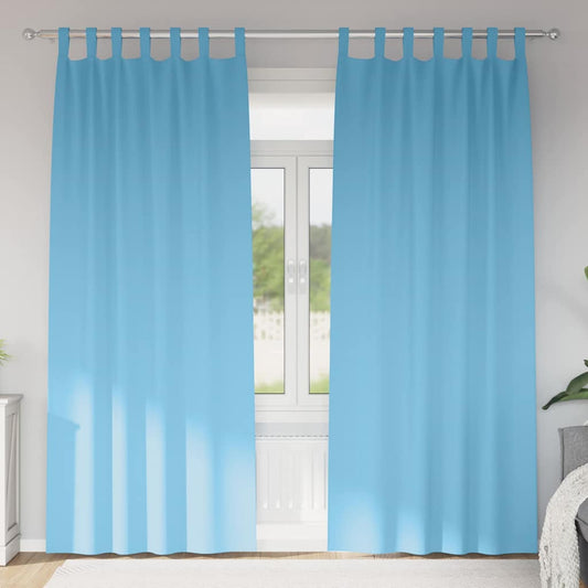 Zwart-out Gordijnen met Ringen 2 pcs Lichtblauw 225 x 140 cm is nu te koop bij PeponiXL, paradijselijk wonen!