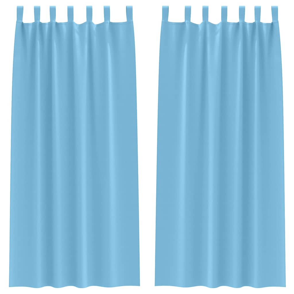 Zwart-out Gordijnen met Ringen 2 pcs Lichtblauw 225 x 140 cm is nu te koop bij PeponiXL, paradijselijk wonen!