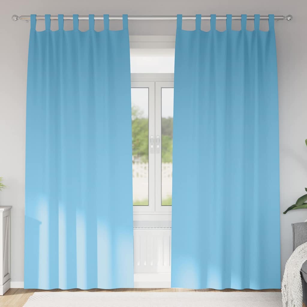 Zwart-out Gordijnen met Ringen 2 pcs Lichtblauw 245 x 140 cm is nu te koop bij PeponiXL, paradijselijk wonen!