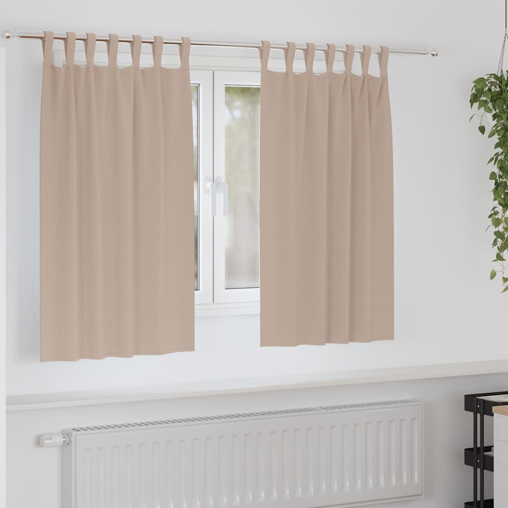 Zwart-out Gordijnen met Ringen 2 pcs Taupe 140 x 140 cm is nu te koop bij PeponiXL, paradijselijk wonen!