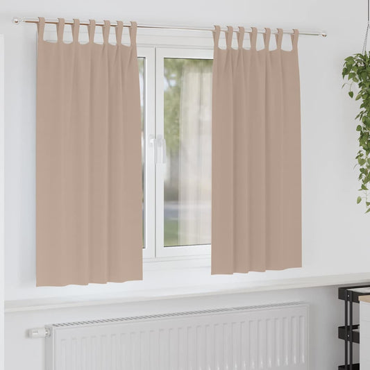 Zwart-out Gordijnen met Ringen 2 pcs Taupe 175 x 140 cm is nu te koop bij PeponiXL, paradijselijk wonen!