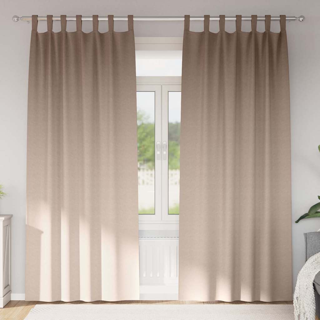 Zwart-out Gordijnen met Ringen 2 pcs Taupe 225 x 140 cm is nu te koop bij PeponiXL, paradijselijk wonen!