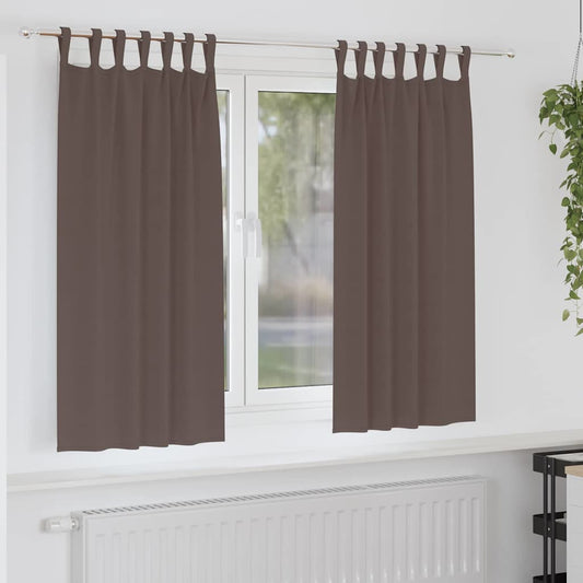 Zwart-out Gordijnen met Ringen 2 pcs Donkerbruin 175 x 140 cm is nu te koop bij PeponiXL, paradijselijk wonen!