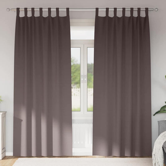 Zwart-out Gordijnen met Ringen 2 pcs Donkerbruin 260 x 140 cm is nu te koop bij PeponiXL, paradijselijk wonen!