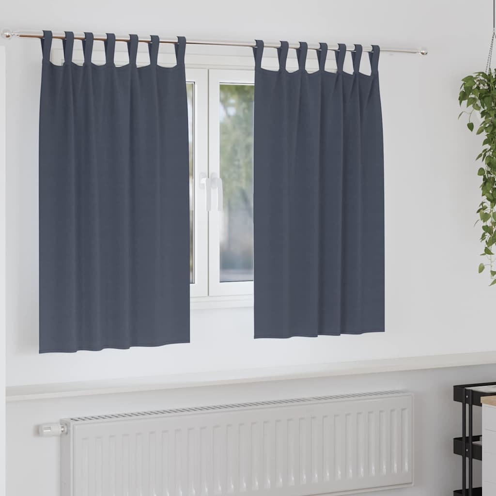 Zwart-out Gordijnen met Ringen 2 pcs Antraciet 140 x 140 cm is nu te koop bij PeponiXL, paradijselijk wonen!