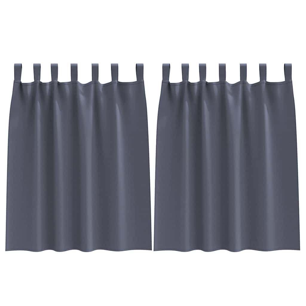 Zwart-out Gordijnen met Ringen 2 pcs Antraciet 140 x 140 cm is nu te koop bij PeponiXL, paradijselijk wonen!