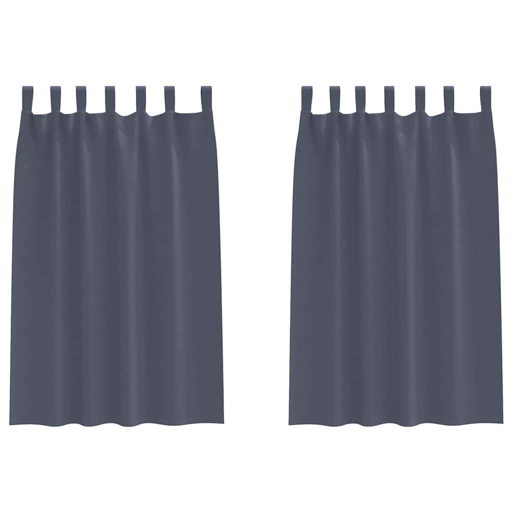 Zwart-out Gordijnen met Ringen 2 pcs Antraciet 175 x 140 cm is nu te koop bij PeponiXL, paradijselijk wonen!