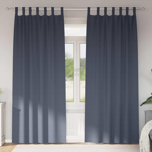 Zwart-out Gordijnen met Ringen 2 pcs Antraciet 225 x 140 cm is nu te koop bij PeponiXL, paradijselijk wonen!