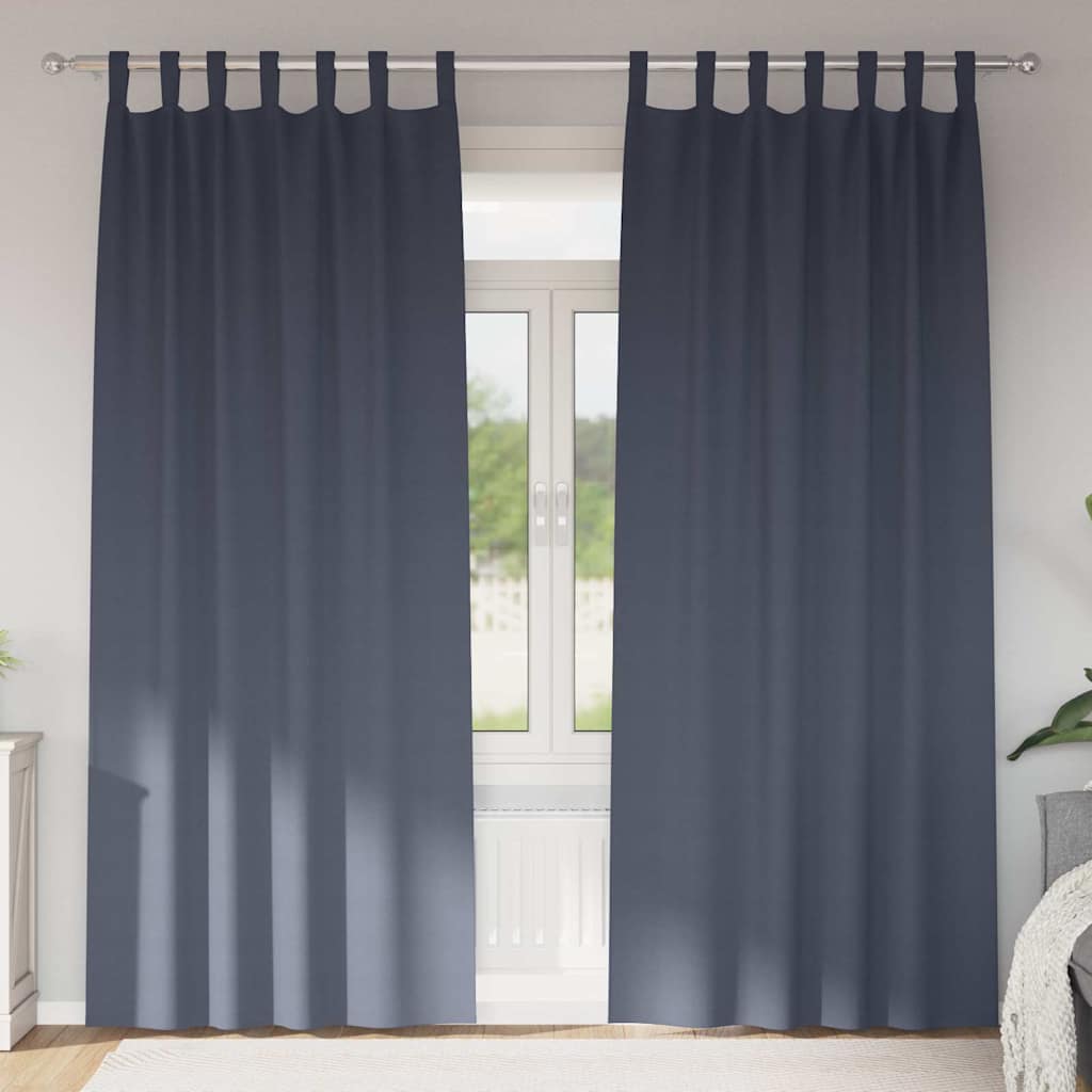 Zwart-out Gordijnen met Ringen 2 pcs Antraciet 245 x 140 cm is nu te koop bij PeponiXL, paradijselijk wonen!