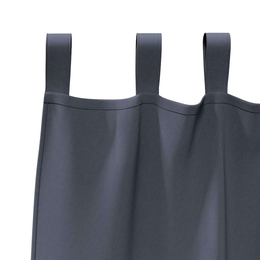 Zwart-out Gordijnen met Ringen 2 pcs Antraciet 260 x 140 cm is nu te koop bij PeponiXL, paradijselijk wonen!