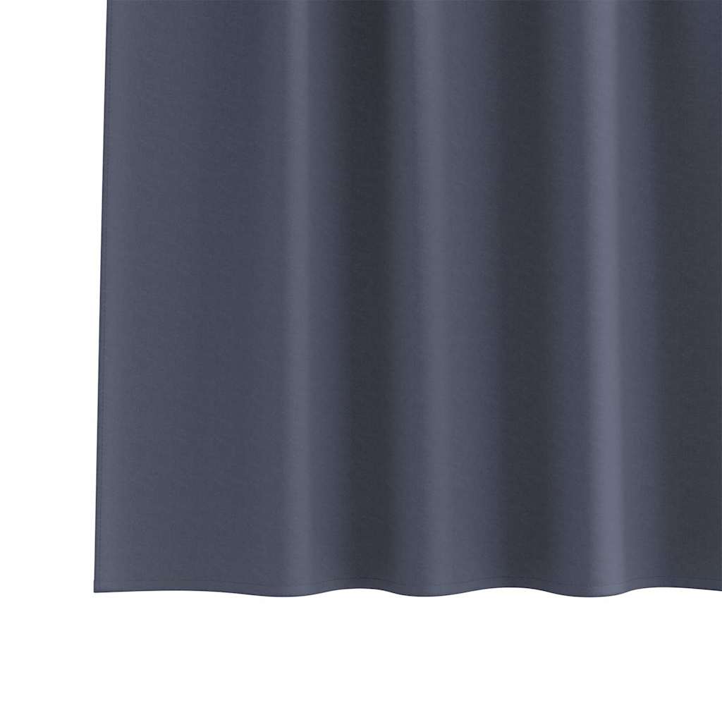 Zwart-out Gordijnen met Ringen 2 pcs Antraciet 260 x 140 cm is nu te koop bij PeponiXL, paradijselijk wonen!