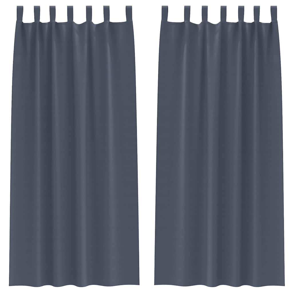 Zwart-out Gordijnen met Ringen 2 pcs Antraciet 260 x 140 cm is nu te koop bij PeponiXL, paradijselijk wonen!