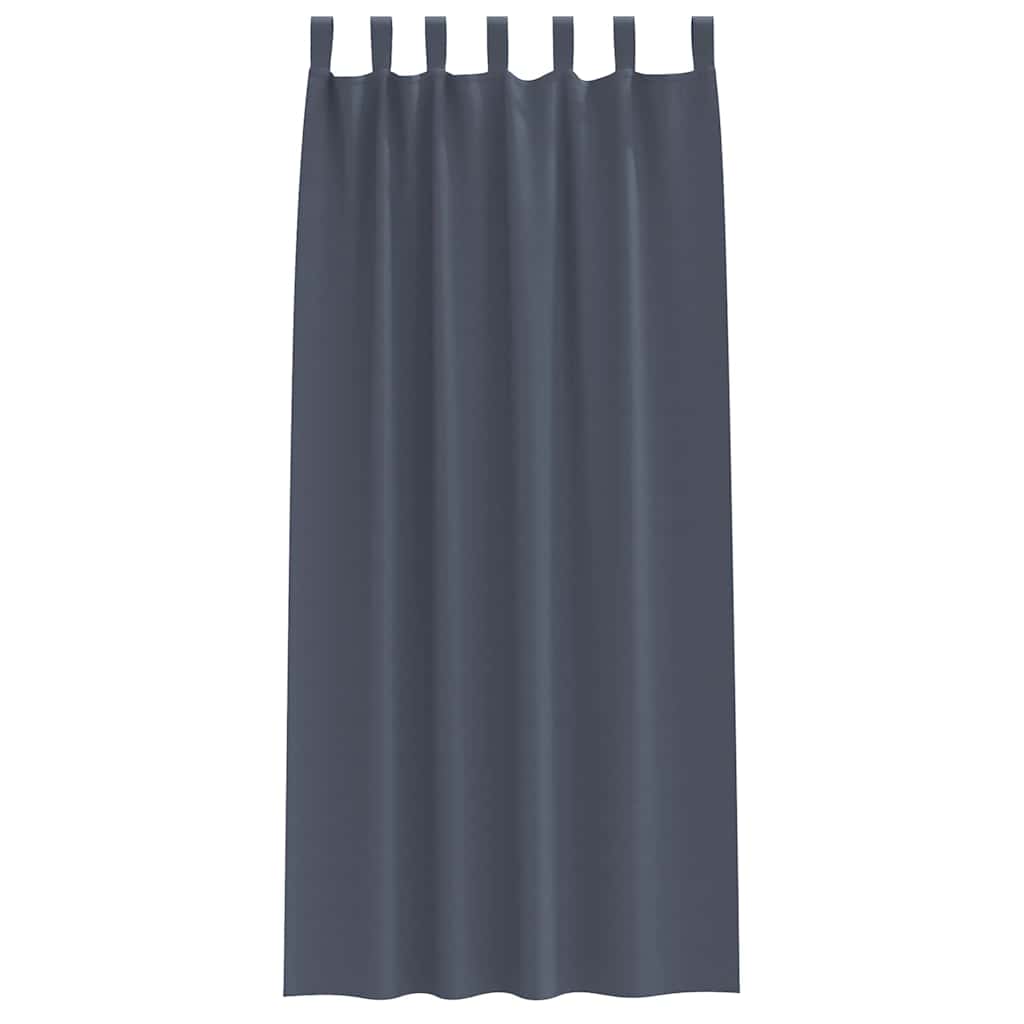 Zwart-out Gordijnen met Ringen 2 pcs Antraciet 260 x 140 cm is nu te koop bij PeponiXL, paradijselijk wonen!