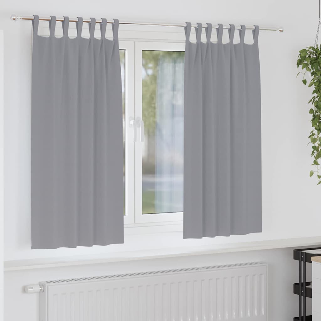 Zwart-out Gordijnen met Ringen 2 pcs Lichtgrijs 175 x 140 cm is nu te koop bij PeponiXL, paradijselijk wonen!