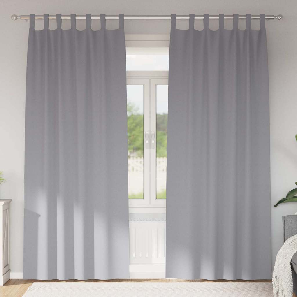 Zwart-out Gordijnen met Ringen 2 pcs Lichtgrijs 245 x 140 cm is nu te koop bij PeponiXL, paradijselijk wonen!