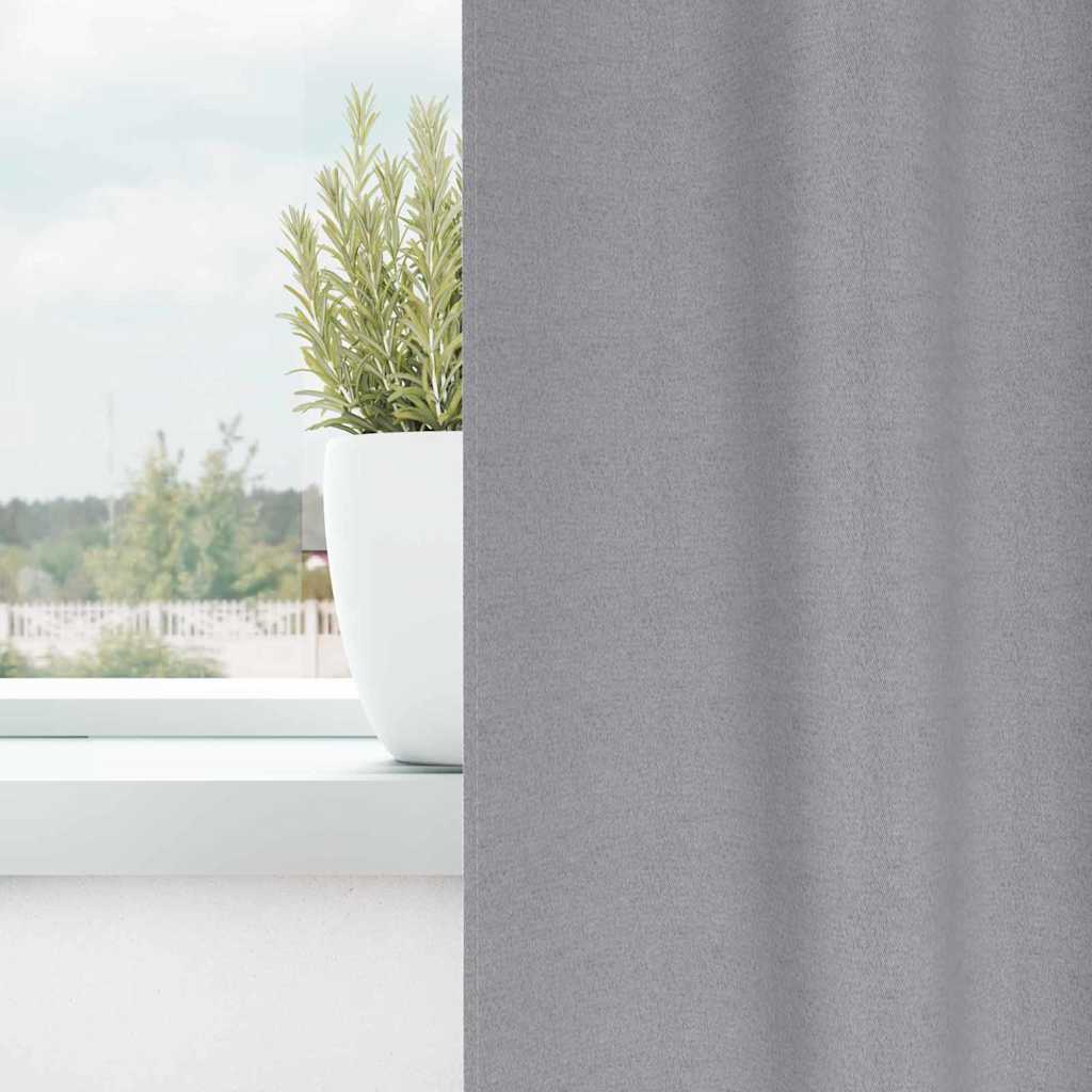 Zwart-out Gordijnen met Ringen 2 pcs Lichtgrijs 260 x 140 cm is nu te koop bij PeponiXL, paradijselijk wonen!