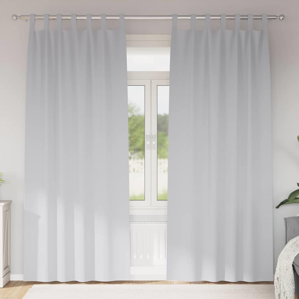 Zwart-out Gordijnen met Ringen 2 pcs Bleekgrijs 245 x 140 cm is nu te koop bij PeponiXL, paradijselijk wonen!