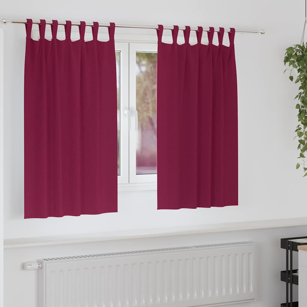 Zwart-out Gordijnen met Ringen 2 pcs Wijnrood 140 x 140 cm is nu te koop bij PeponiXL, paradijselijk wonen!