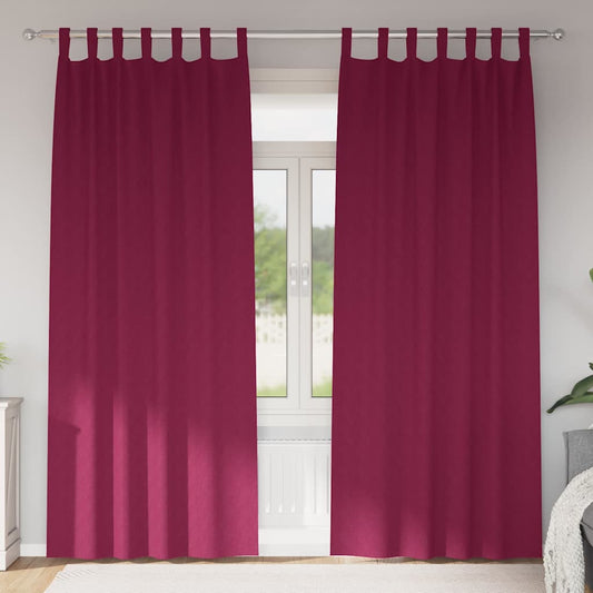 Zwart-out Gordijnen met Ringen 2 pcs Wijnrood 245 x 140 cm is nu te koop bij PeponiXL, paradijselijk wonen!