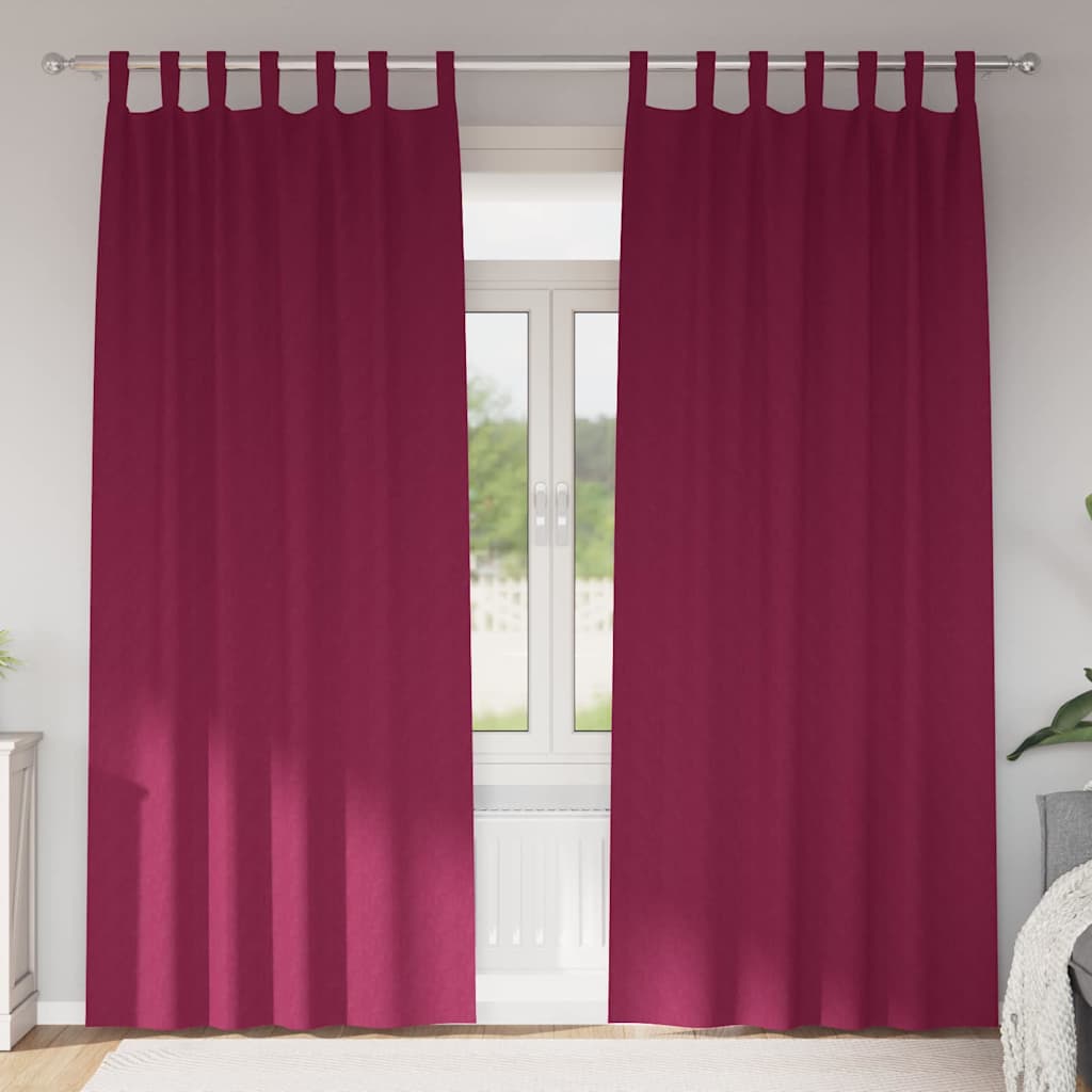 Zwart-out Gordijnen met Ringen 2 pcs Wijnrood 260 x 140 cm is nu te koop bij PeponiXL, paradijselijk wonen!