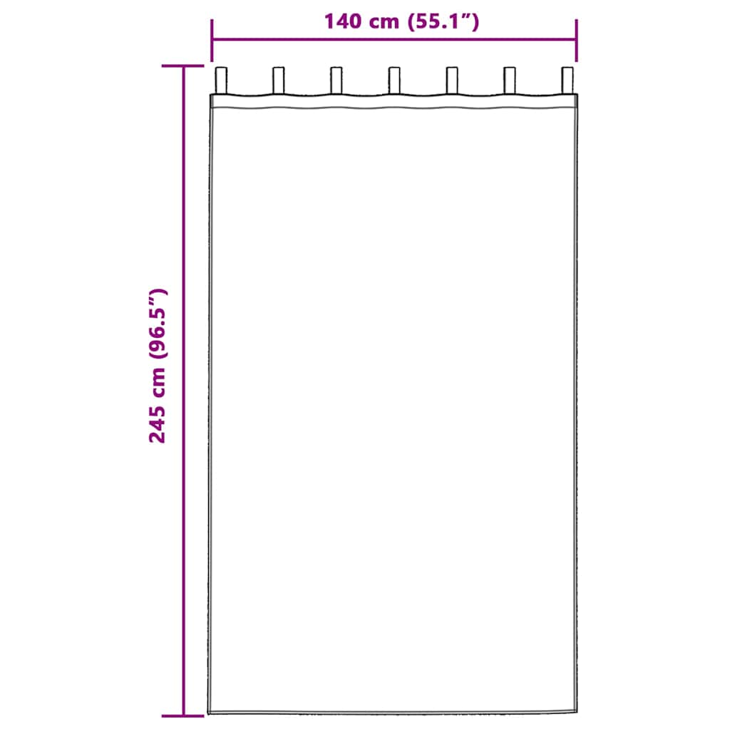 Zwart-out Gordijnen met Ringen 2 pcs Metaalgrijs 245 x 140 cm is nu te koop bij PeponiXL, paradijselijk wonen!