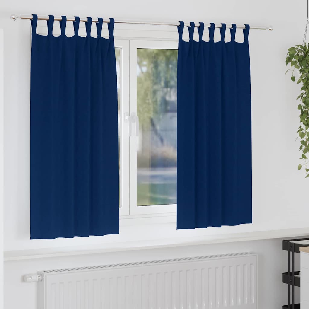 Zwart-out Gordijnen met Ringen 2 pcs Donkerblauw 175 x 140 cm is nu te koop bij PeponiXL, paradijselijk wonen!