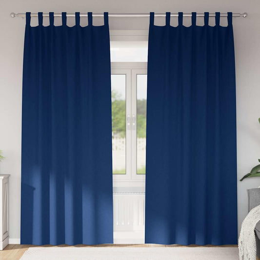 Zwart-out Gordijnen met Ringen 2 pcs Donkerblauw 245 x 140 cm is nu te koop bij PeponiXL, paradijselijk wonen!