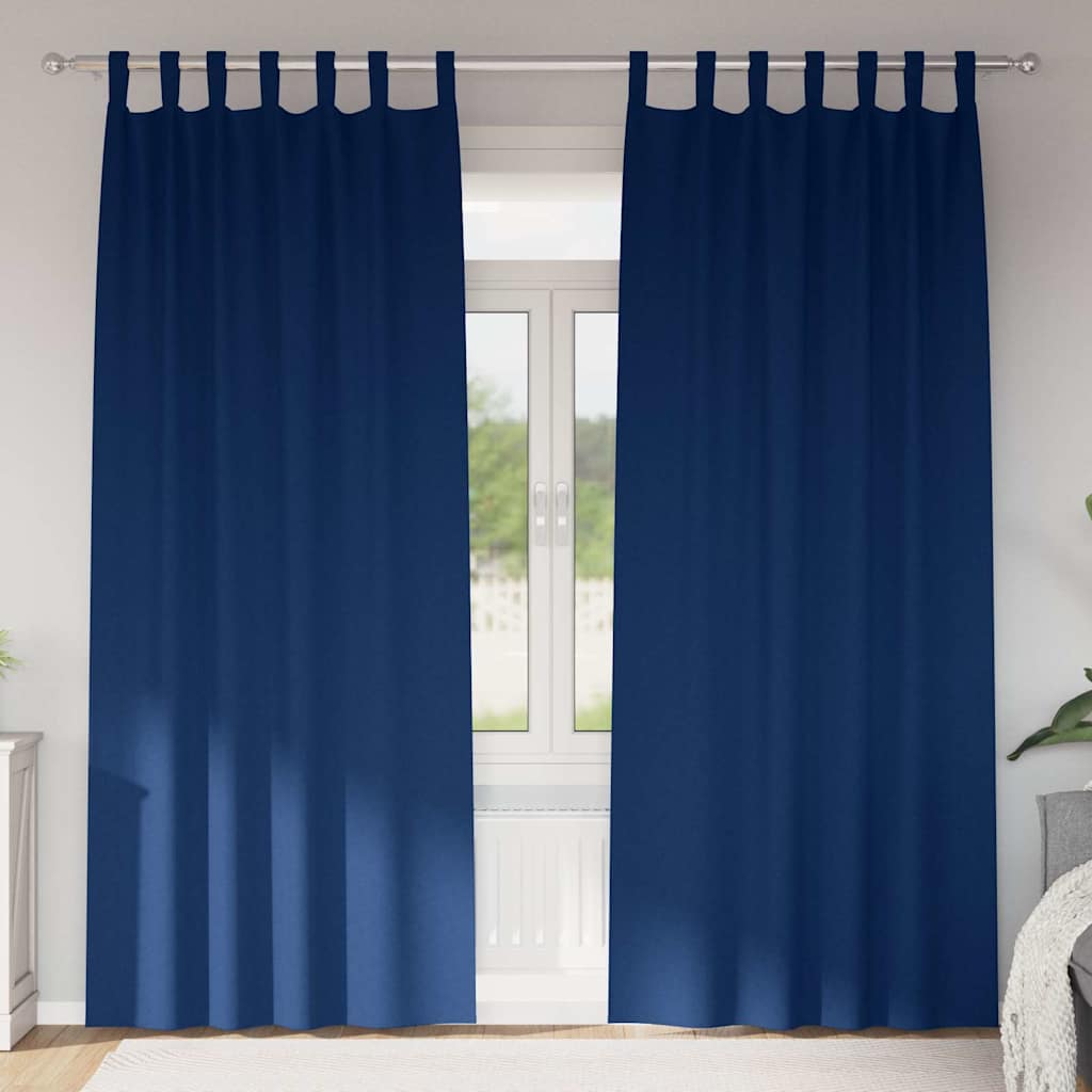 Zwart-out Gordijnen met Ringen 2 pcs Donkerblauw 260 x 140 cm is nu te koop bij PeponiXL, paradijselijk wonen!