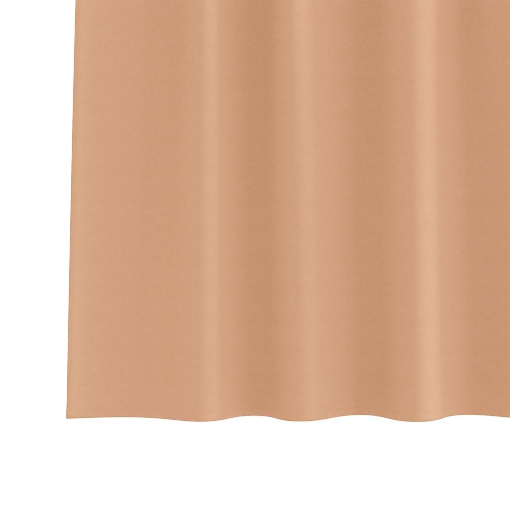 Zwart-out Gordijnen met Ringen 2 pcs Licht Bruin 140 x 140 cm is nu te koop bij PeponiXL, paradijselijk wonen!