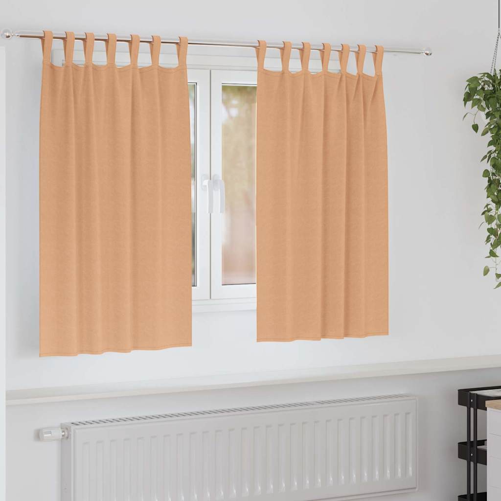 Zwart-out Gordijnen met Ringen 2 pcs Licht Bruin 140 x 140 cm is nu te koop bij PeponiXL, paradijselijk wonen!
