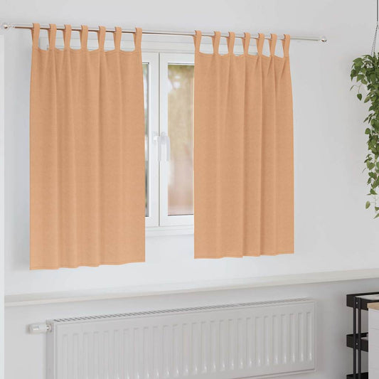 Zwart-out Gordijnen met Ringen 2 pcs Licht Bruin 140 x 140 cm is nu te koop bij PeponiXL, paradijselijk wonen!