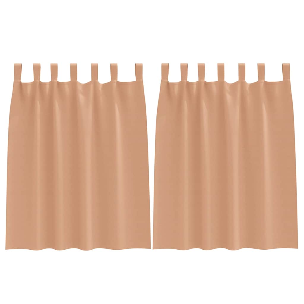 Zwart-out Gordijnen met Ringen 2 pcs Licht Bruin 140 x 140 cm is nu te koop bij PeponiXL, paradijselijk wonen!