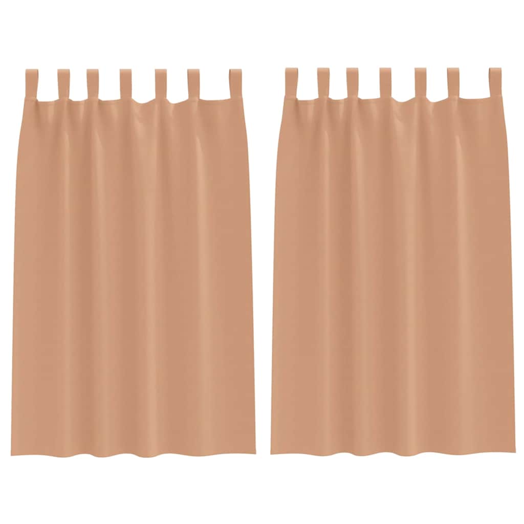 Zwart-out Gordijnen met Ringen 2 pcs Licht Bruin 175 x 140 cm is nu te koop bij PeponiXL, paradijselijk wonen!