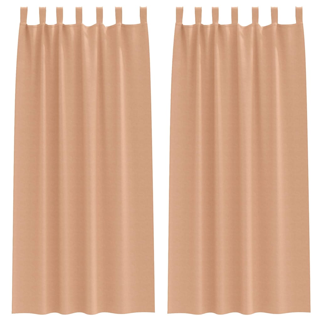 Zwart-out Gordijnen met Ringen 2 pcs Licht Bruin 260 x 140 cm is nu te koop bij PeponiXL, paradijselijk wonen!