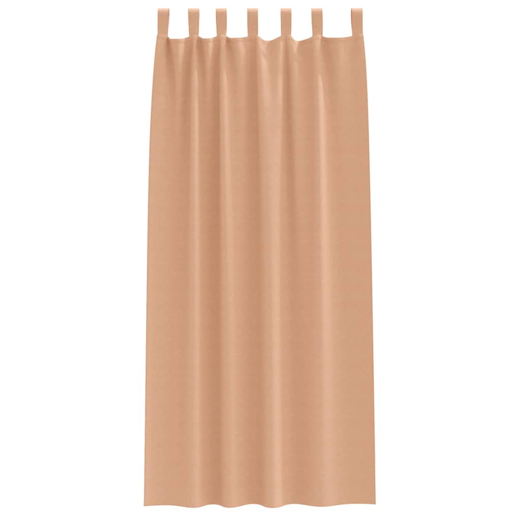 Zwart-out Gordijnen met Ringen 2 pcs Licht Bruin 260 x 140 cm is nu te koop bij PeponiXL, paradijselijk wonen!