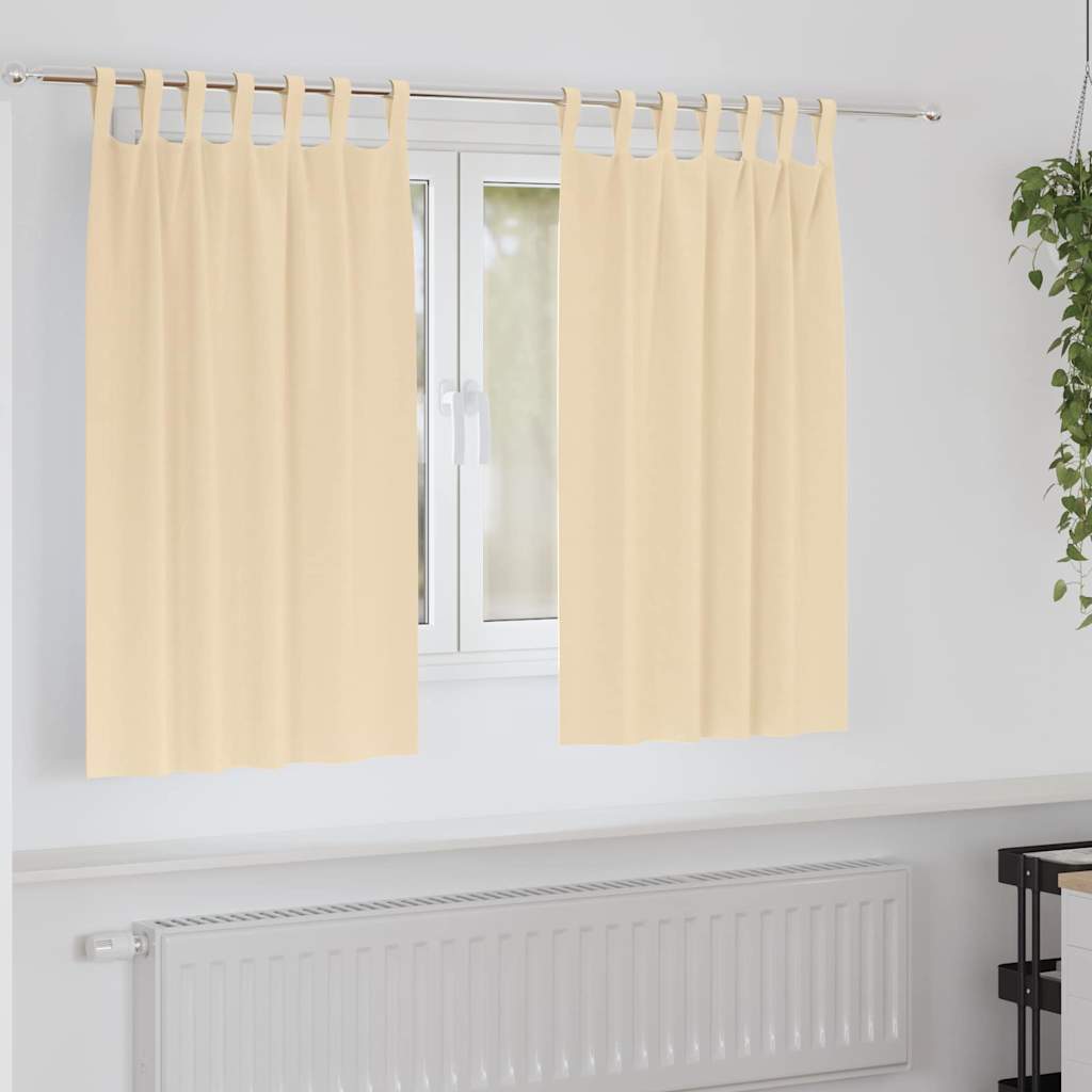 Zwart-out Gordijnen met Ringen 2 pcs Crème 140 x 140 cm is nu te koop bij PeponiXL, paradijselijk wonen!