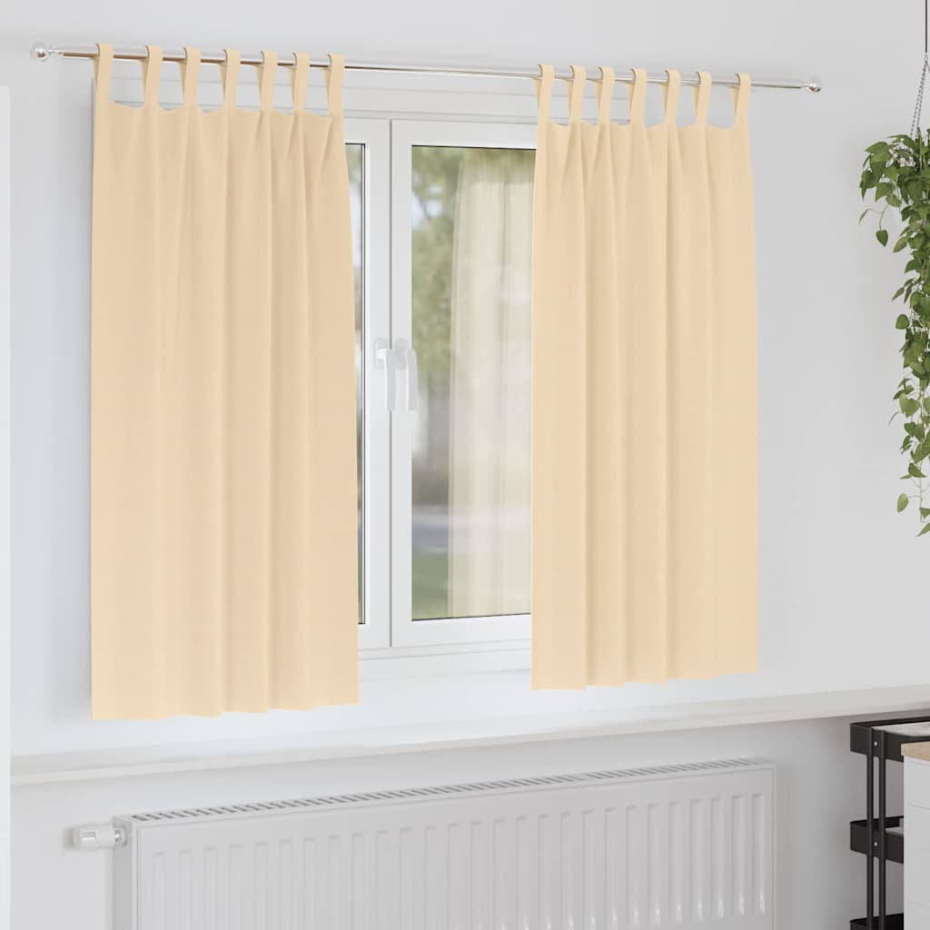 Zwart-out Gordijnen met Ringen 2 pcs Crème 175 x 140 cm is nu te koop bij PeponiXL, paradijselijk wonen!