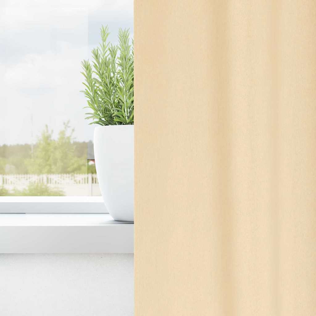 Zwart-out Gordijnen met Ringen 2 pcs Crème 260 x 140 cm is nu te koop bij PeponiXL, paradijselijk wonen!