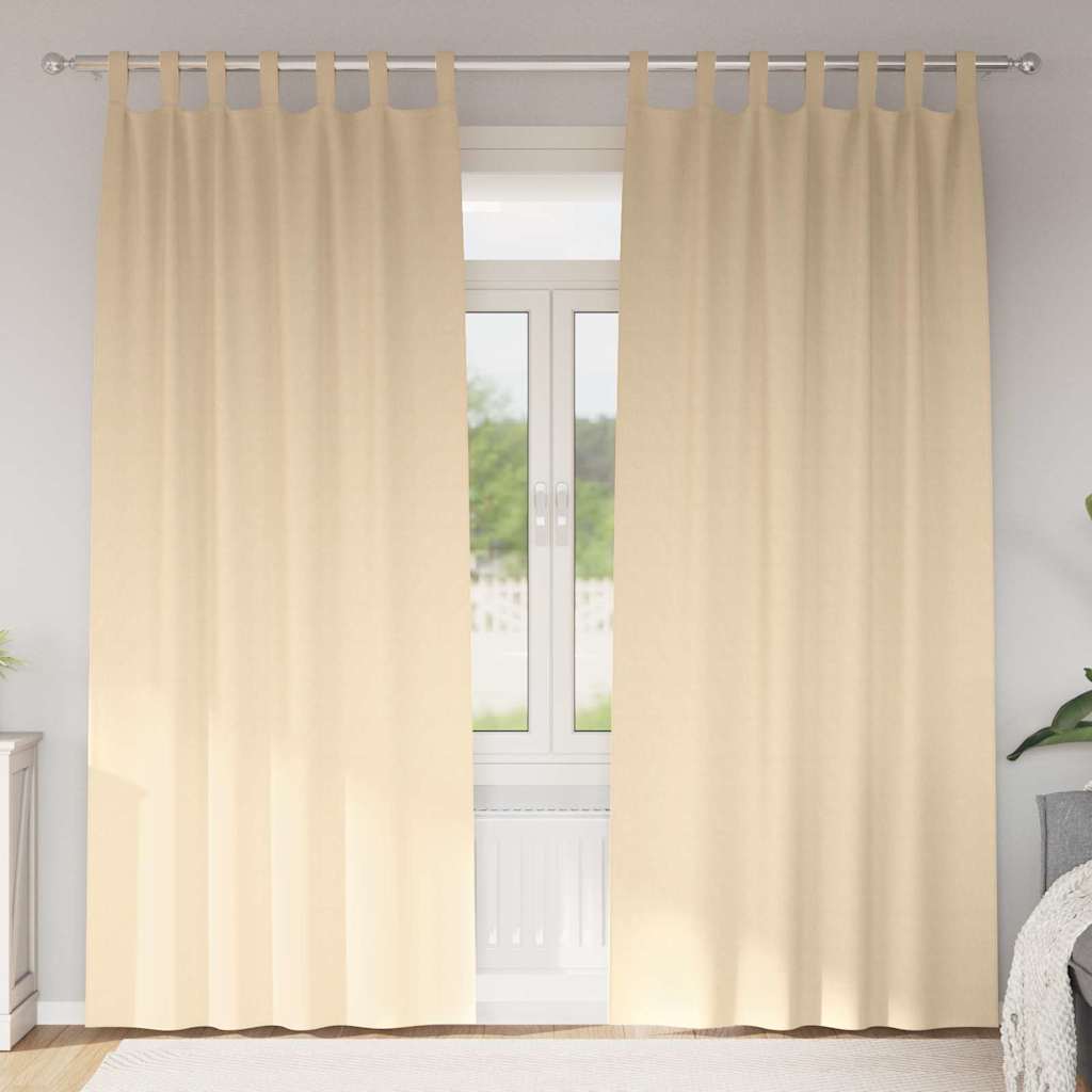Zwart-out Gordijnen met Ringen 2 pcs Crème 260 x 140 cm is nu te koop bij PeponiXL, paradijselijk wonen!