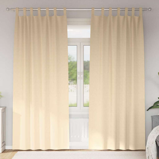 Zwart-out Gordijnen met Ringen 2 pcs Crème 260 x 140 cm is nu te koop bij PeponiXL, paradijselijk wonen!