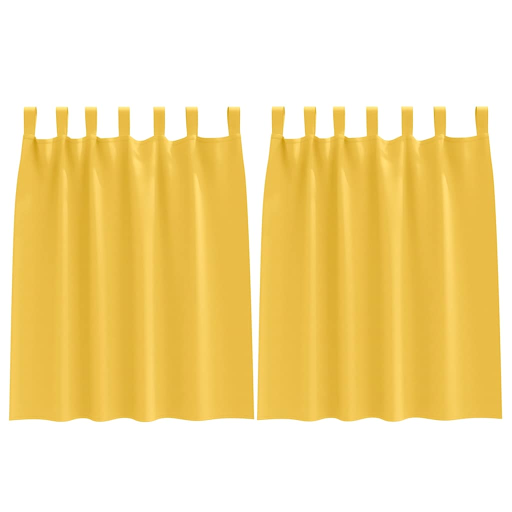 Zwart-out Gordijnen met Ringen 2 pcs Mosterdgeel 140 x 140 cm is nu te koop bij PeponiXL, paradijselijk wonen!