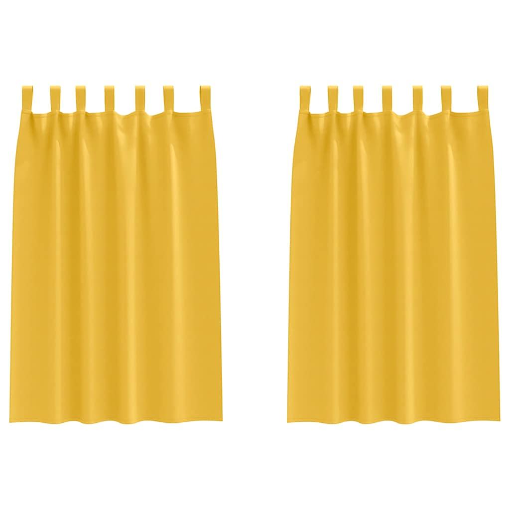 Zwart-out Gordijnen met Ringen 2 pcs Mosterdgeel 175 x 140 cm is nu te koop bij PeponiXL, paradijselijk wonen!