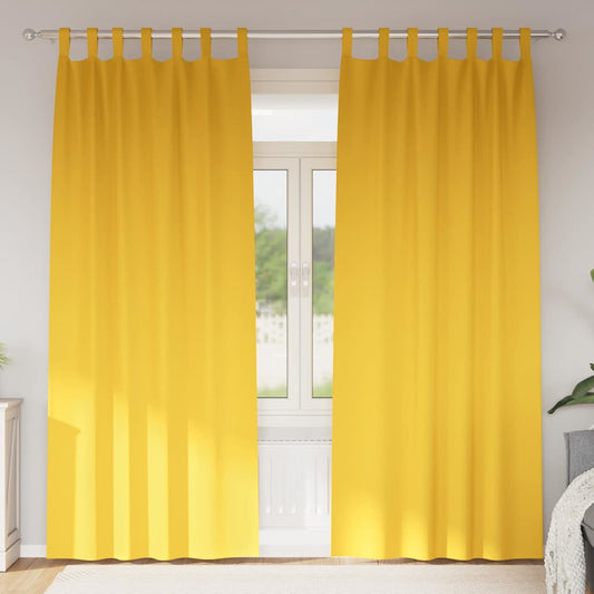 Zwart-out Gordijnen met Ringen 2 pcs Mosterdgeel 225 x 140 cm is nu te koop bij PeponiXL, paradijselijk wonen!