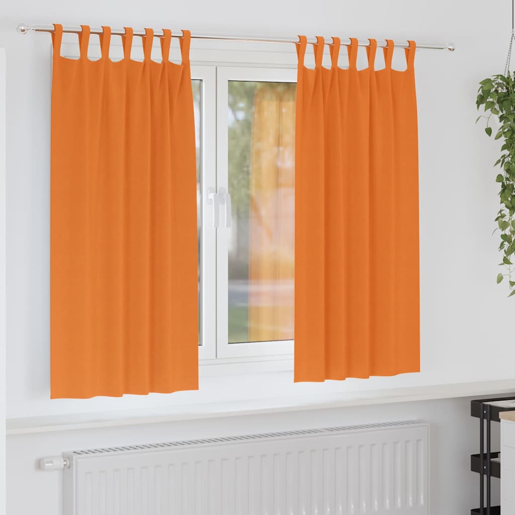 Zwart-out Gordijnen met Ringen 2 pcs Feloranje 175 x 140 cm is nu te koop bij PeponiXL, paradijselijk wonen!