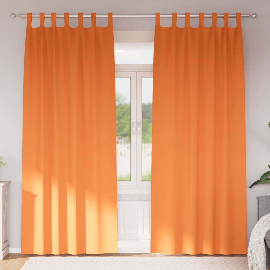 Zwart-out Gordijnen met Ringen 2 pcs Feloranje 260 x 140 cm is nu te koop bij PeponiXL, paradijselijk wonen!